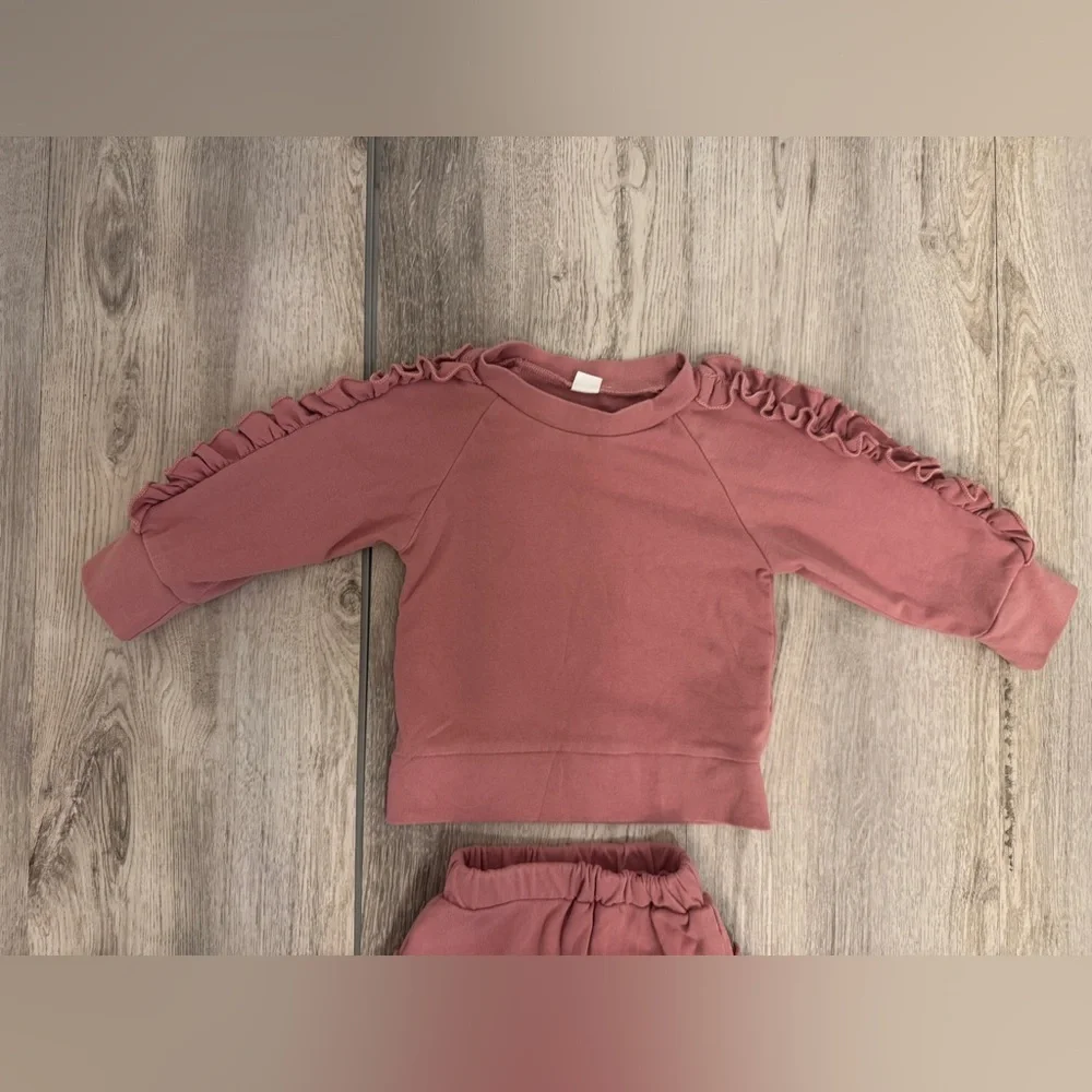 Pink Ruffle Sleeve Toddler Set